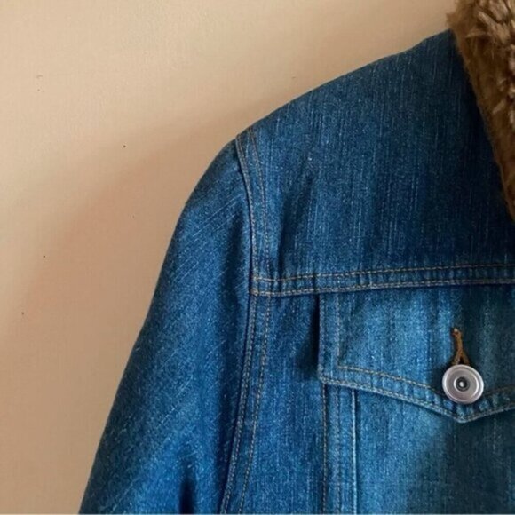 Y2K 725 Originals Denim Jacket Faux Fur Lined Woman Large - Picture 4 of 14